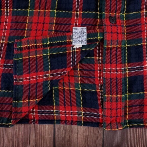 Polo Ralph Lauren Mens 3XLT Tall Red Tartan Plaid Heavy Flannel Button Up Shirt - Picture 10 of 14